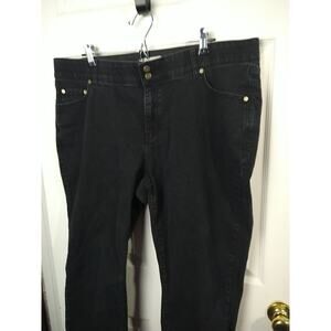 Woman Within 20WP Jeans Black Stretch Waist 5 Pocket Casual Pants